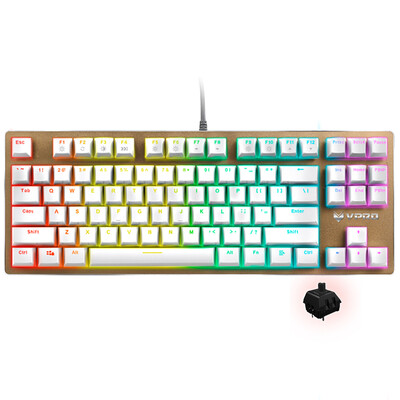 

Rapoo V500RGB 87-key backlight game mechanical keyboard backlight keyboard game keyboard eat chicken keyboard computer keyboard golden black axis