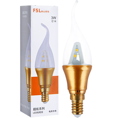 

[Jingdong supermarket] Foshan lighting (FSL) LED wax tip tip bubble crystal bubble E14 small screw warm white light 2700K 3W pull tail bubble Hyun gold