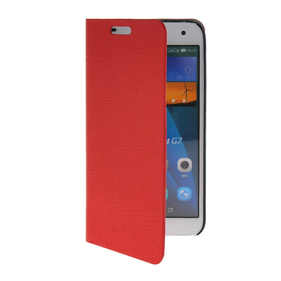 

MOONCASE Slim Leather Side Flip Wallet Card Slot Pouch with Kickstand Shell Back чехол для Huawei Ascend G7 Red