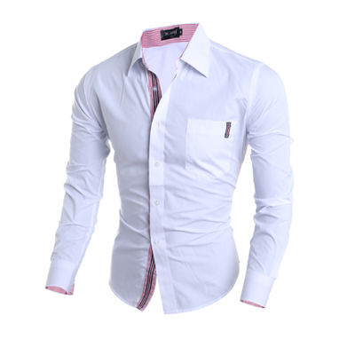 

New Mens Fashion Top Sales Cultivating Business Shirt Casual Long Sleeve Placket Personality Shirt