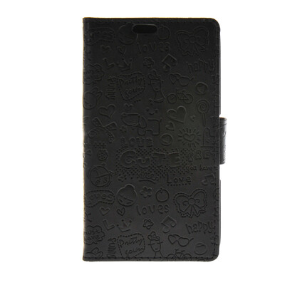 

MOONCASE Cute Little Witch Leather Side Flip Wallet Card Holder Stand Pouch ЧЕХОЛ ДЛЯ Sony Xperia E4 Black