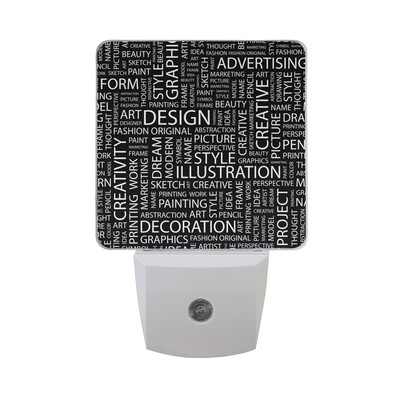 

ALAZA LED Night Light With Smart Dusk To Dawn SensorWords Business Motivation Plug In Night Light