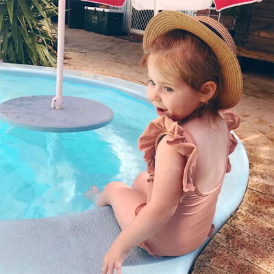 

NeillieN Childrens swimsuitBaby Girl One-piece BikiniChildren Summer Bathing Suit Beachwearbubble skirtconjoined swimsuit