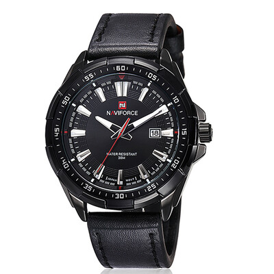 

NAVIFORCE 9056 Luxury Men Military Watches Auto Date Montre Homme Sport Waterproof Leather Quartz Watch Relogio Masculino