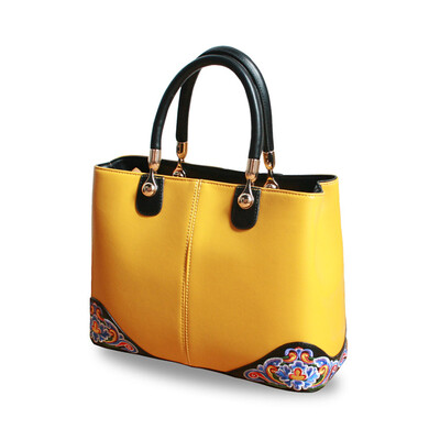

Fashion national leather hangbags women tote bags ethnic embroidered women shoulder bag floral uxury brand ladies handbags high quality