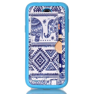 

мити S4 мини - анти - Skid мягкой пу + тпу кожи для Samsung Galaxy S4 мини - i9190 мобильного телефона защитные кожаный чехол карты стоят