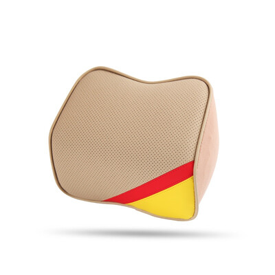 

Nine hundred WY-1822A car headrest leather head pillow car pillow cervical pillow car pillow car neck pillow seat pillow memory cotton neck pillow layer leather four seasons beige