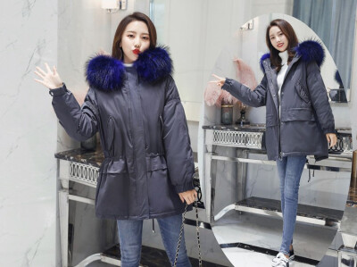 

Snow in autumn&winter down jacket female raccoon big fur collar thick in the long coat