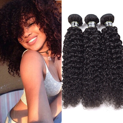 

8A Jerry Curly Peruvian Virgin Hair 3 Bundles Kinky Curly Hair Gorgeous Unprocessed Virgin Hair Silky Texture Double Weft