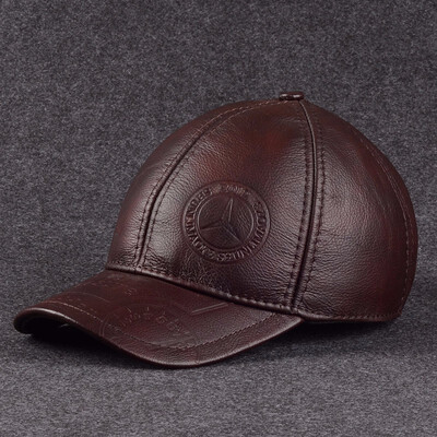 

Autumn&winter high quality cowhide cap baseball cap male genuine leather hat male outdoor cap for man casual cap B-1181