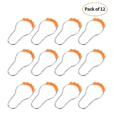 

Shower Curtain Rings Stainless Steel Hooks with Easy Glide Roller Balls Durable&Polished Set of 12 Deep Purple