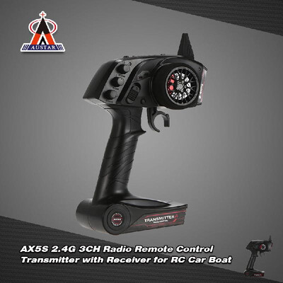 

AUSTAR AX5S 24G 3CH AFHS Radio Remote Control w Receiver for RC Car Boat O4Q1