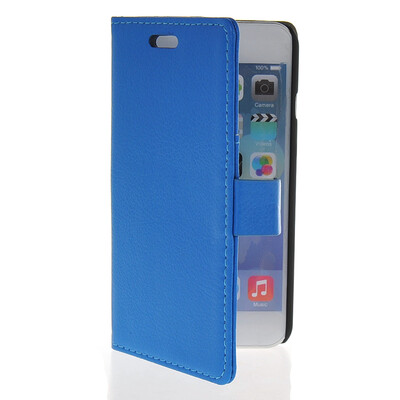 

MOONCASE Slim Leather Side Flip Wallet Card Slot Pouch Stand Back Case Cover for Apple iPhone 6 ( 4.7 inch ) Blue