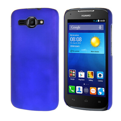 

MOONCASE Hard Rubberized Rubber Shell Back Protective Case Cover for Huawei Ascend Y520 Blue