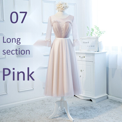 

Bridesmaid Dress 2018 Elegant Long Wedding Sisters Group Light Pink Bridesmaid Dress Female Party Evening Dress