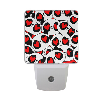 

ALAZA LED Night Light With Smart Dusk To Dawn SensorHand Drawn Panda Say Hello Plug In Night Light