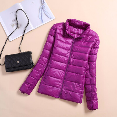 

Camping & Hiking Down Light thin short female Stand collar Down Jackets Keep warm Down jacket Large code fat girl