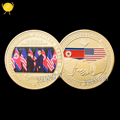 

2018 new Trump commemorative coin talks gold plated challenge coin 40mm coin collectibles