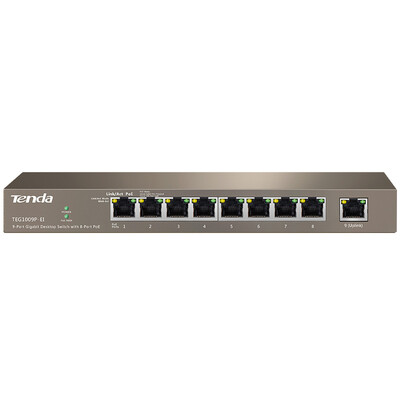 

Tenda (Tenda) TEG1009P-EI 9-портовый гигабитный 8-портовый коммутатор сети питания PoE Подсистема сети инженерных сетей