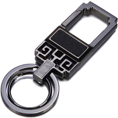 

Jingdong supermarket] JOBON Zhongbang key chain ring car key chain chain fiber leather mother circle spring waist hanging type retro black nickel ZB-116B