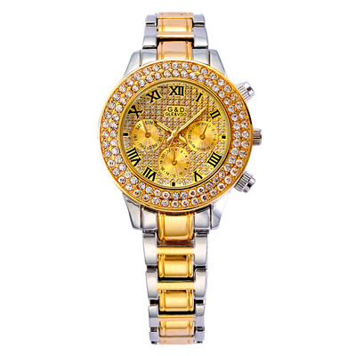 

Luxury Women Wrsiwatch Stainless Steel Hand Clock with Diamond Silver&Gold Watch for Party Dress GD201514