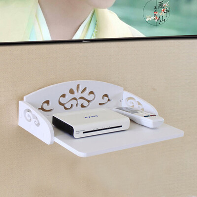 

Shoujie wall hanging shelf creative wall shelf TV wall set-top box storage bracket free punching router storage box JD-SNN-15 small