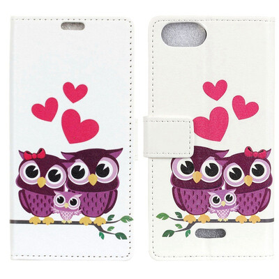 

MOONCASE Wiko Harry 2 Painted Leather Case - Love Cat