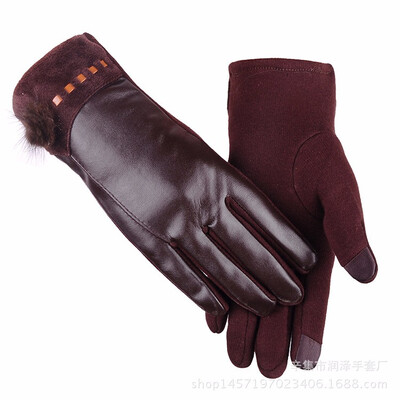 

Urban Winter Womens Warm Gloves Natural Sheepskin Making Outdoor Riding Play Mobile Phone 2018 New Discount Hot Sale