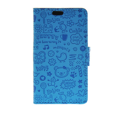 

MOONCASE Cute Little Witch Leather Side Flip Wallet Card Holder Stand Pouch ЧЕХОЛ ДЛЯ LG Joy H220 Blue