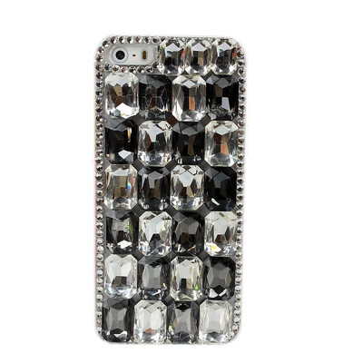 

Hot Sale For Apple iPhone 4 4S/ 5 5S Rhinestone Series Hard Case Cover BLACK WHITE GEMSTONE