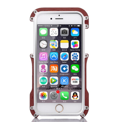 

R-JUST Brand Upgrade Wood And Aluminium Metal Protective Cover Case For Apple IPhone 6 6S Plus 4.7 5.5Inth