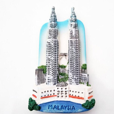 

1Pcs Malaysia Kuala Lumpur Twin Towers 3D Fridge Magnet Tourist Souvenirs Refrigerator Magnetic Stickers Home Decor