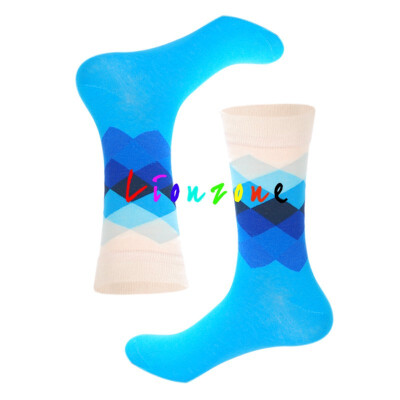 

LIONZONE 2018 Happy Socks Men Women Lovers Lattice Diamond Style Combed Cotton Socks Hip Hop Happy Socks Funny Gift