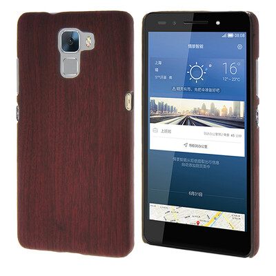 

MOONCASE Wooden style Hard Rubber Shell Back чехол для Cover Huawei Honor 7 красный