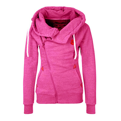 

CT&HF Women Fashion Leisure Fleece Sports Style Loose Zip Fleece Hot Selling Sweet Long-Sleeved Coat