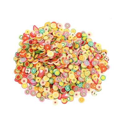 

1000Pcs DIY Fruit Fimo Polymer Clay Slices Nail Art Sticker Tip Decorations