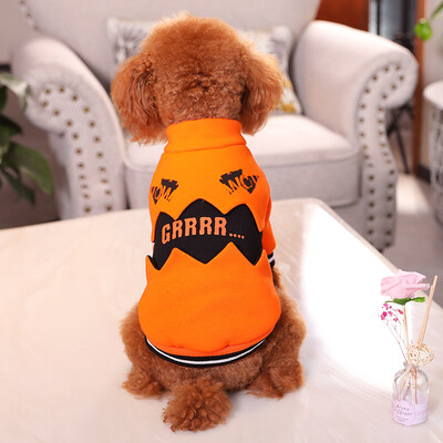 

Huayuan favor hoopet dog clothes Teddy bear small dog autumn&winter wear pet clothes orange Halloween pumpkin dress XL