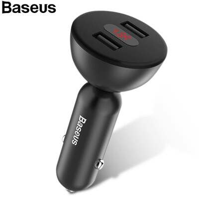 

Baseus Digital LED Display Car Charger for Mobile Phone charging Dual USB Fast Car Charger for Iphone Samsung HuaWei Xiaomi