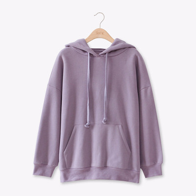 

sweatshirt female jacket hoodies cotton blend solid long sleeve autumn fall winter outwear woman top femme