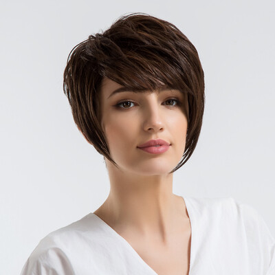 

BLONDE UNICORN Short Hair Wig With Bangs 10 Inch Multi-layers Pixie Cut Wigs 6 Colors Available Human HairSynthetic Blend Wigs OL