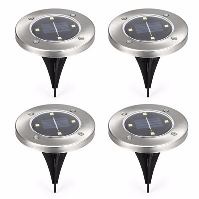

4PCS 4 LEDs Solar Powered IP65 Waterproof Ground Lamp for Outdoor Fence Garden Solar powered&energy saving