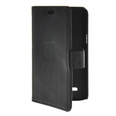 

MOONCASE Slim Leather Flip Wallet Card Pouch with Kickstand Shell Back ЧЕХОЛ ДЛЯ Samsung Galaxy Core Lite 4G G3586V Black