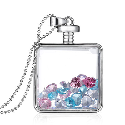 

Aiyaya Fashion Jewelry Square Waterdrop Crystal Multicolor Pendant Necklace for Womens