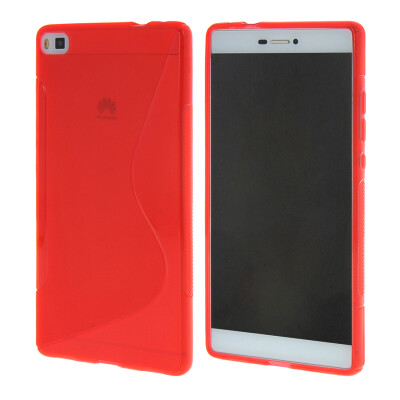 

MOONCASE Huawei P8 Case  - Line Flexible Durable Silicone Gel TPU Skin Slim Case Cover for Huawei Ascend P8 Red