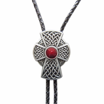

Red Enamel Vintage Celtic Cross Knot Bolo Tie also Stock in US