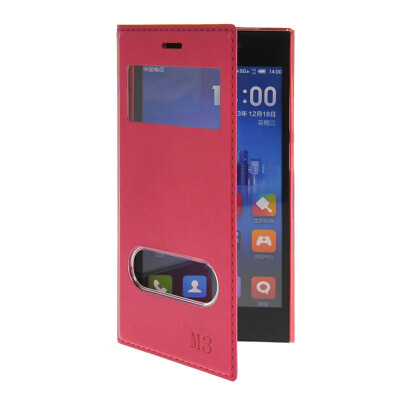 

MOONCASE View Window Leather Side Flip Pouch Stand Shell Back ЧЕХОЛ ДЛЯ XiaoMi Rice MI 3 M3 Hot pink