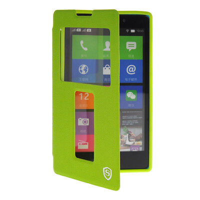 

MOONCASE View Window Leather Side Flip Pouch Stand Shell Back ЧЕХОЛ ДЛЯ Nokia XL Green