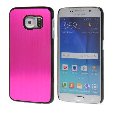 

MOONCASE Chrome Plated Brushed Aluminum Metal Back Plate Case Cove for Samsung Galaxy S6 Hot pink