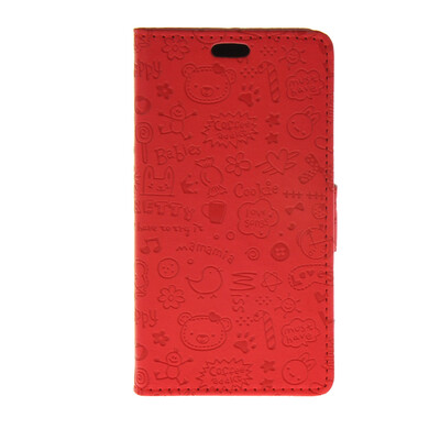 

MOONCASE Cute Little Witch Leather Side Flip Wallet Card Holder Stand Pouch ЧЕХОЛ ДЛЯ Huawei Ascend Y520 Red