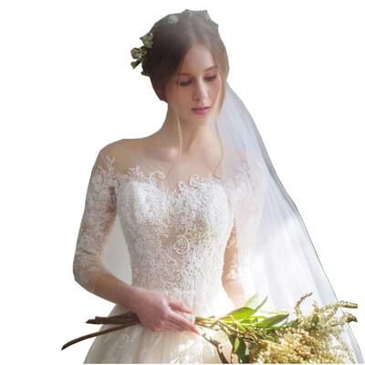 

New Arrival Vestido De Noiva 2018 Long Sleeve Wedding Dresses Tulle Lace Bride Dresses Wedding Gowns Vintage Wedding Dresses